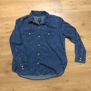 Gap Denim Western Shirt with Pearl Snaps